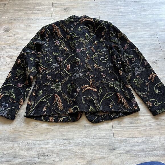 Tapestry Coat Vintage Women's Medium Fieldgear Black Whimsygoth Fall Goth - Picture 8 of 8